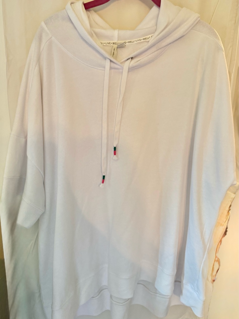 Lightweight White Hoodie with Drawstring
